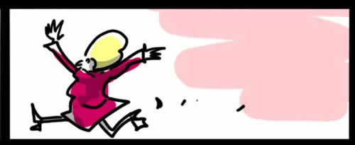 Gabrielle running away like mad